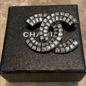 Authentic Chanel Brooch with Crystals